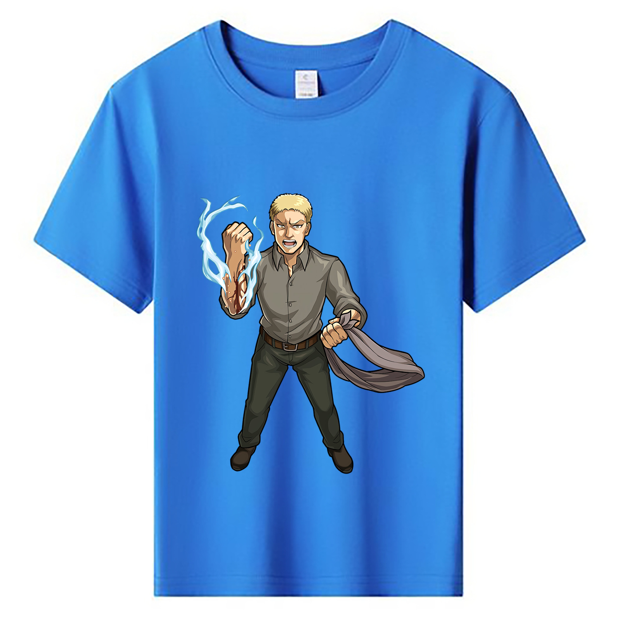 （画像用） 進撃の巨人 ライナー・ブラウン Attack on Titan Reiner Braun 綿100％キッズTシャツ（フロントプリント）